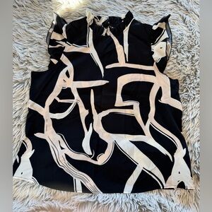 SHEIN Black and White Abstract Blouse